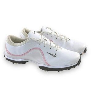 Nike Ace White Pink Golf Shoes 418368-161 Women's size 10 Lace Up Leather 2011